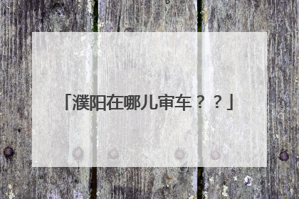 濮阳在哪儿审车？？