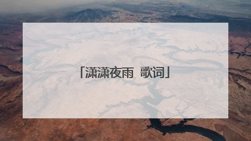 潇潇夜雨 歌词