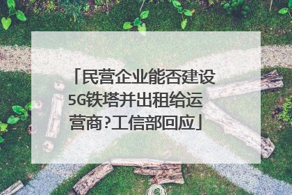 民营企业能否建设5G铁塔并出租给运营商?工信部回应