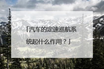 汽车的定速巡航系统起什么作用？