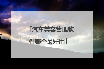 汽车美容管理软件哪个最好用