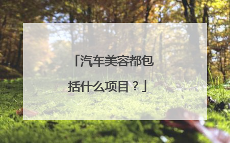 汽车美容都包括什么项目？