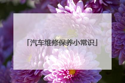 汽车维修保养小常识