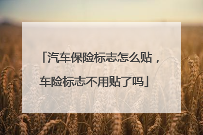 汽车保险标志怎么贴，车险标志不用贴了吗