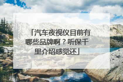 汽车夜视仪目前有哪些品牌啊？听保千里介绍感觉还