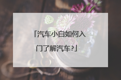 汽车小白如何入门了解汽车?