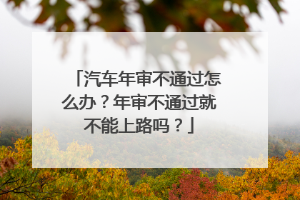 汽车年审不通过怎么办？年审不通过就不能上路吗？