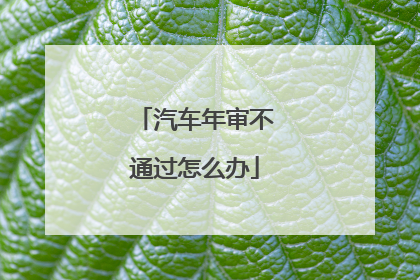 汽车年审不通过怎么办