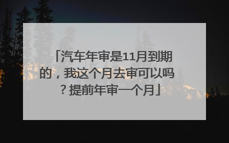 汽车年审是11月到期的，我这个月去审可以吗？提前年审一个月