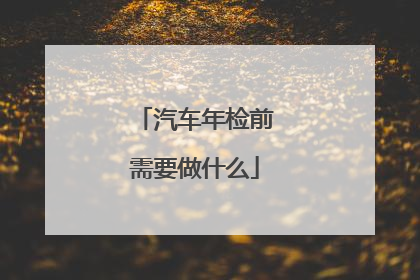 汽车年检前需要做什么