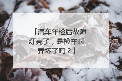 汽车年检后故障灯亮了，是检车时弄坏了吗？
