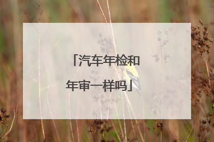 汽车年检和年审一样吗