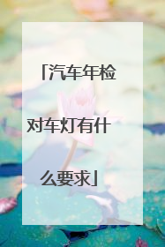 汽车年检对车灯有什么要求