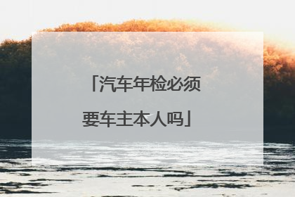 汽车年检必须要车主本人吗