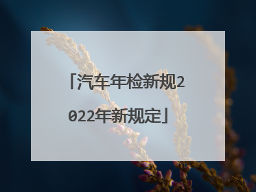 汽车年检新规2022年新规定