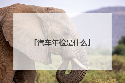 汽车年检是什么