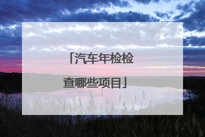 汽车年检检查哪些项目