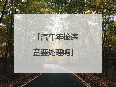 汽车年检违章要处理吗