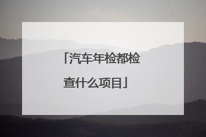 汽车年检都检查什么项目