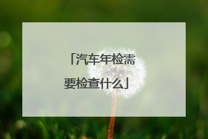 汽车年检需要检查什么