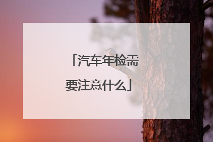 汽车年检需要注意什么