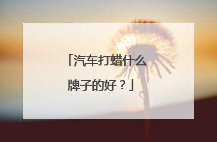 汽车打蜡什么牌子的好？