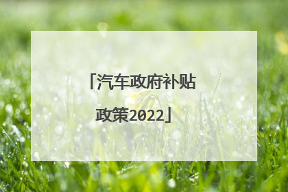 汽车政府补贴政策2022