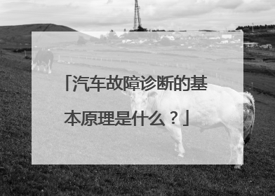 汽车故障诊断的基本原理是什么？