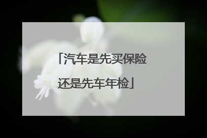 汽车是先买保险还是先车年检