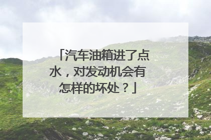 汽车油箱进了点水，对发动机会有怎样的坏处？