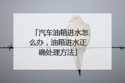 汽车油箱进水怎么办，油箱进水正确处理方法