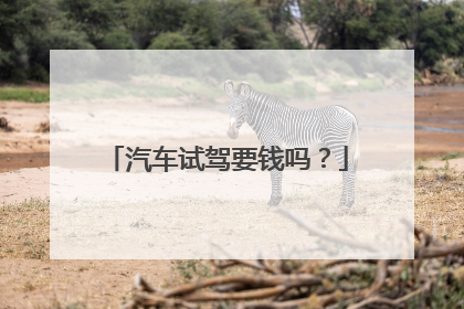汽车试驾要钱吗？