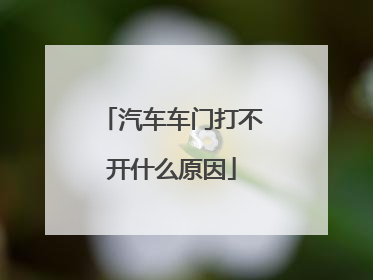 汽车车门打不开什么原因