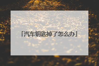 汽车钥匙掉了怎么办