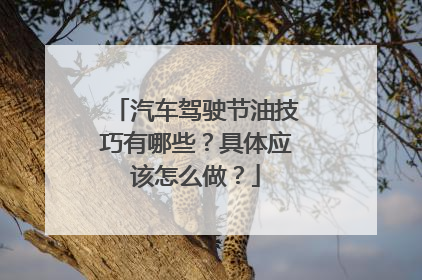 汽车驾驶节油技巧有哪些？具体应该怎么做？