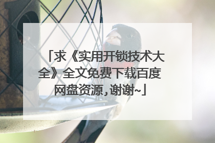 求《实用开锁技术大全》全文免费下载百度网盘资源,谢谢~