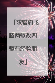 求猎豹飞腾两驱改四驱有经验朋友