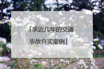 求近几年的交通事故真实案例