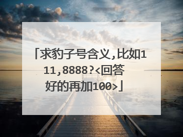 求豹子号含义,比如111,8888?<回答好的再加100>