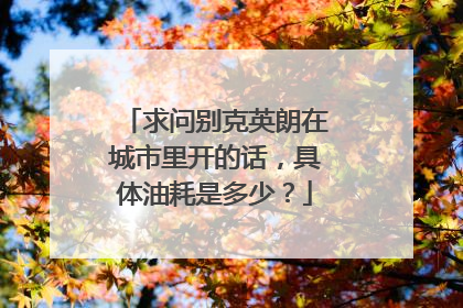 求问别克英朗在城市里开的话，具体油耗是多少？