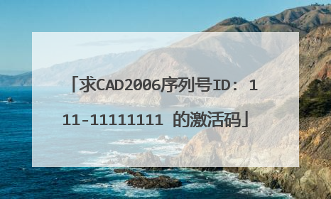 求CAD2006序列号ID: 111-11111111 的激活码