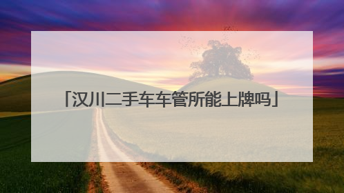 汉川二手车车管所能上牌吗