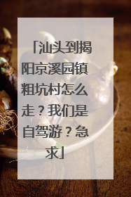 汕头到揭阳京溪园镇粗坑村怎么走？我们是自驾游？急求