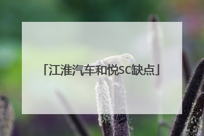 江淮汽车和悦SC缺点