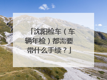 沈阳检车（车辆年检）都需要带什么手续？