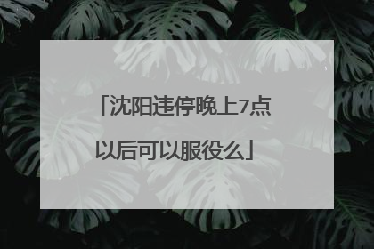 沈阳违停晚上7点以后可以服役么