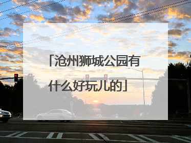 沧州狮城公园有什么好玩儿的