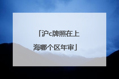 沪c牌照在上海哪个区年审