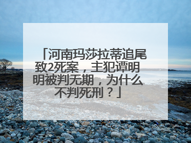 河南玛莎拉蒂追尾致2死案，主犯谭明明被判无期，为什么不判死刑？