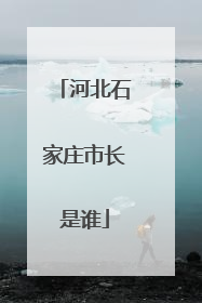 河北石家庄市长是谁